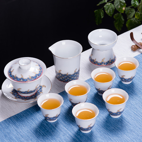 Fa Lang Cai Hai Lang Porcelain Kungfu Tea Teapot And Teacup Set