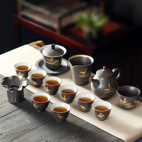 Rui He Yin Ban Ceramic Kungfu Tea Teapot And Teacup Set