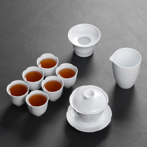 Petal Cup Porcelain Kungfu Tea Teapot And Teacup Set