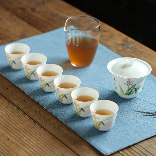 Yu Lan Hua Porcelain Kungfu Tea Teapot And Teacup Set