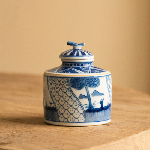 Qing Hua Ni Gu Ceramic Food Container Tea Caddy