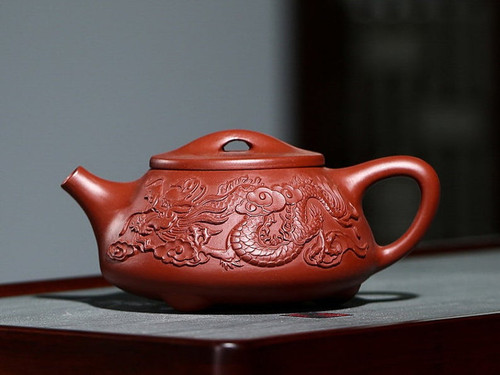 Handmade Yixing Zisha Clay Teapot Shuanglong 260ml