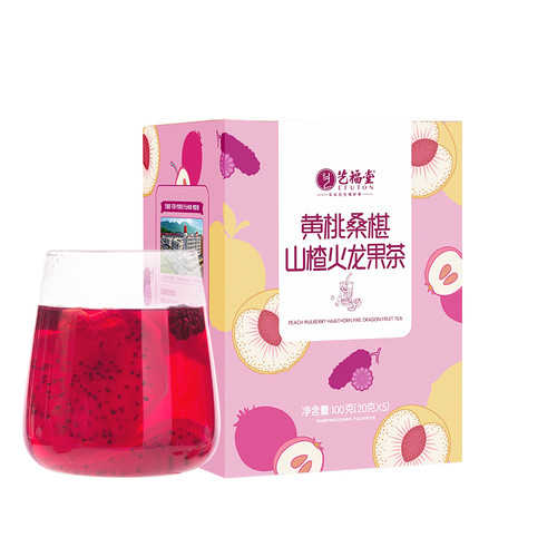 EFUTON Brand Yellow Peach Mulberry Hawthorn Dragon Fruit Mixed Fuits Loose Herbal Tea 100g