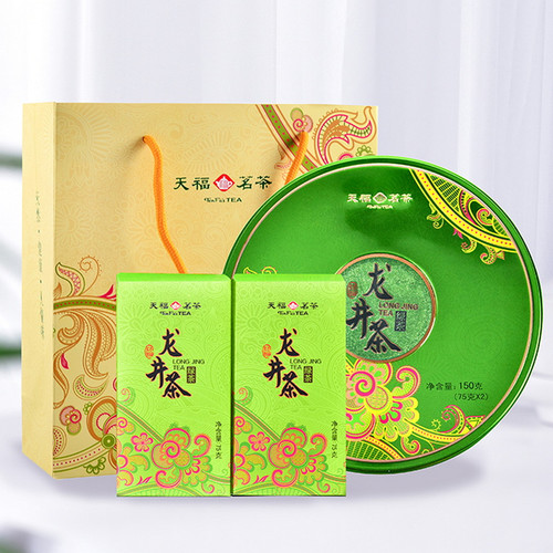 TenFu's TEA Brand Big Buddha Ming Qian 1st Grade Long Jing Dragon Well Green Tea 75g*2