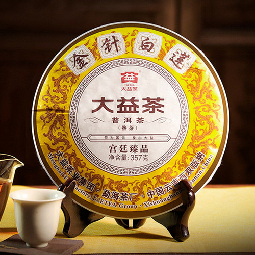 TAETEA Brand Jin Zhen Bai Lian Pu-erh Tea 2019 357g Ripe