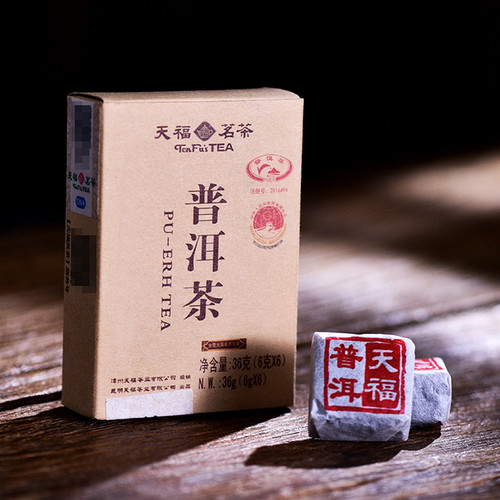 TenFu's TEA Brand Mini Xiao Jin Zhuan Pu-erh Tea Brick 2026 36g Ripe