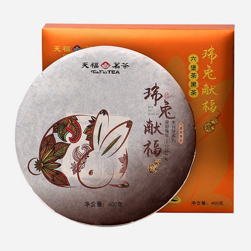 TenFu's TEA Brand Rui Tu Xian Fu Liu Bao Hei Cha Dark Tea Cake 2023 400g