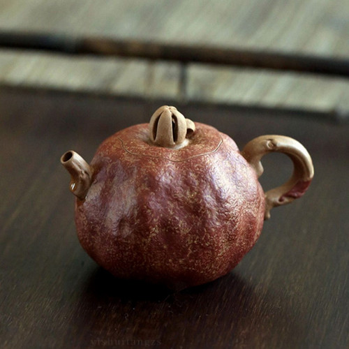 Handmade Yixing Zisha Clay Teapot Pomegranate 180ml