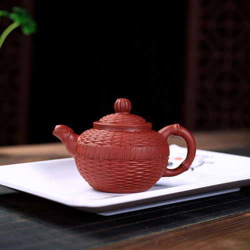 Handmade Yixing Zisha Clay Teapot Zhu Bian Yuan Zhu 240ml