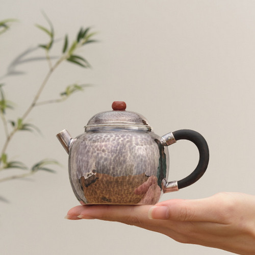 Handmade Pure Silver Teapot De Zhong 240ml