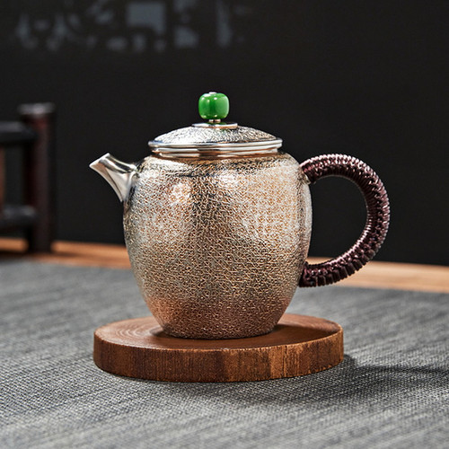 Handmade Pure Silver Teapot Bi Yu 240ml