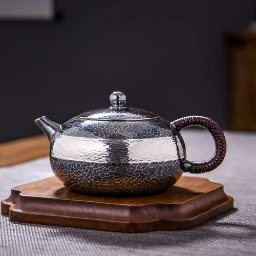 Handmade Pure Silver Teapot Huan Yin 380ml