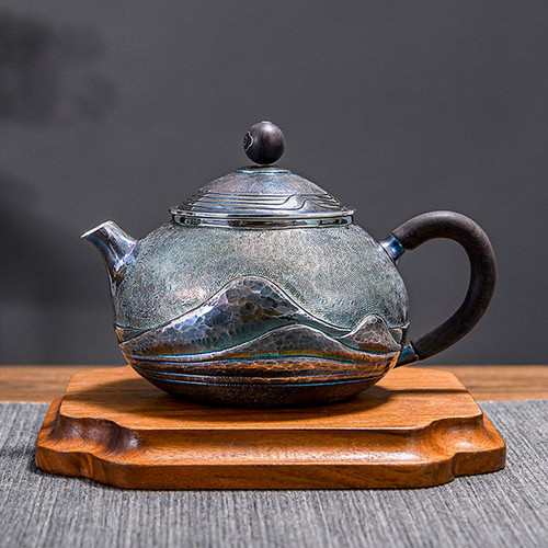 Handmade Pure Silver Teapot Guan Shan 400ml