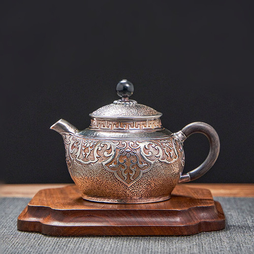 Handmade Pure Silver Teapot Ru Yi 300ml