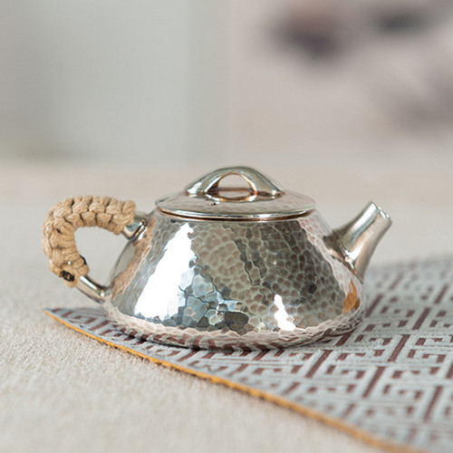 Handmade Pure Silver Teapot Mini Shi Piao 50ml
