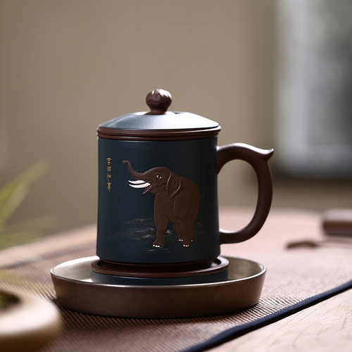 Handmade Yixing Zisha Clay Tea Mug Ji Xiang Ru Yi 480ml