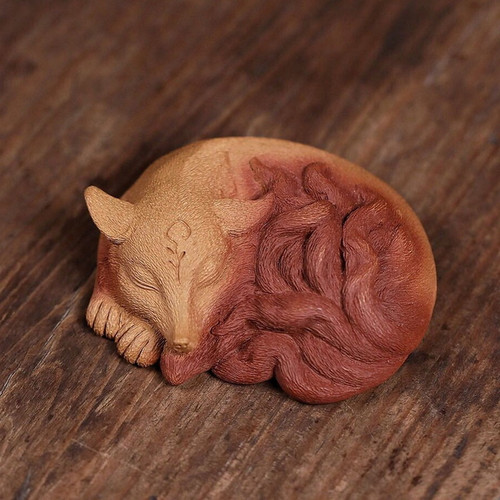 Handmade Yixing Zisha Clay Tea Pet Nine -tailed Fox