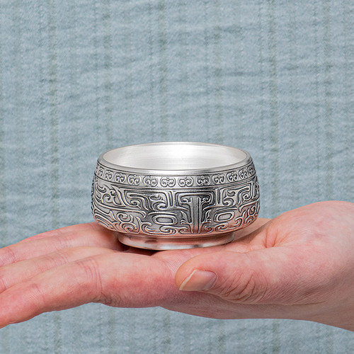 Handmade Pure Silver Teacup Jun Lin Tian Xia 70ml