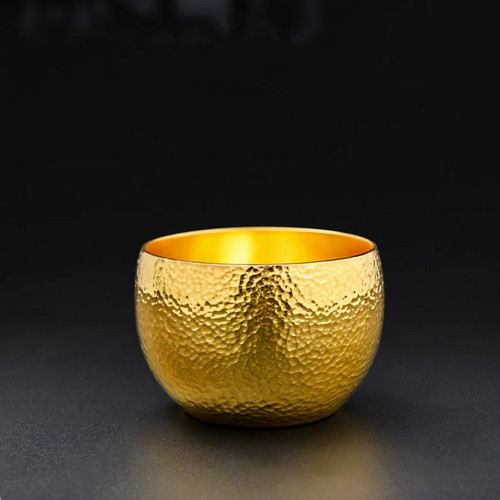 Handmade Pure Silver Teacup Gold Plated Silver Luo Han 100ml