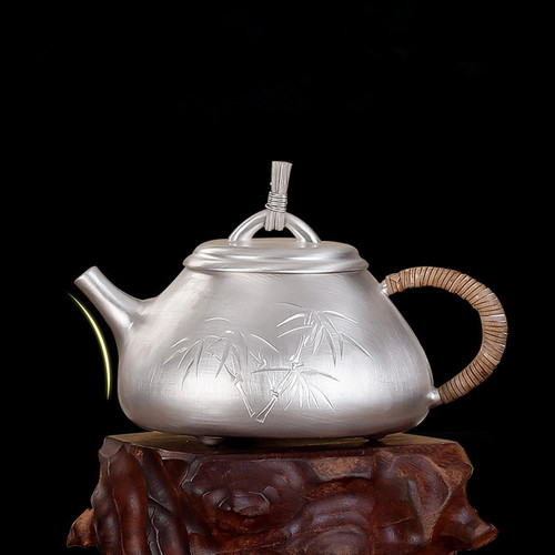 Handmade Pure Silver Teapot Ya Zhu Shi Piao 168ml