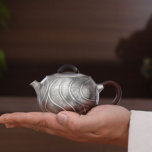 Handmade Pure Silver Teapot Jiu Tian Lan Yue 148ml