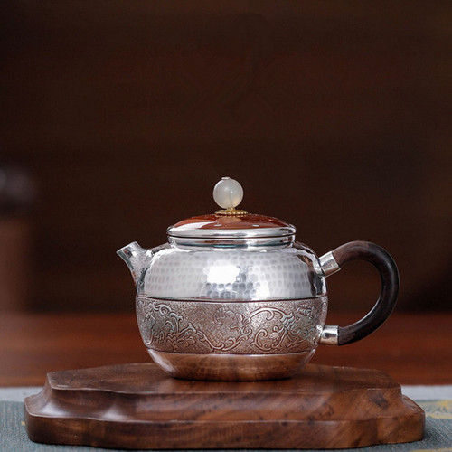 Handmade Pure Silver Teapot Chan Zhi Lian 158ml