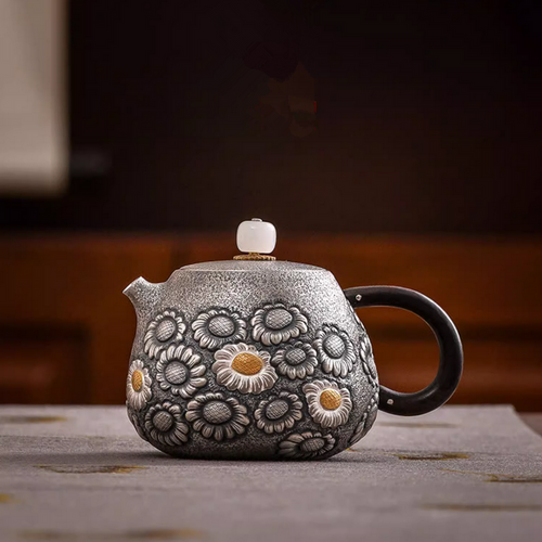 Handmade Pure Silver Teapot Chu Jv Han Duo 190ml