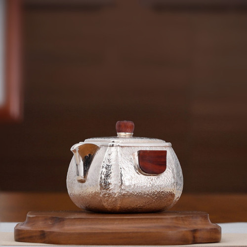 Handmade Pure Silver Teapot Si Fang 168ml