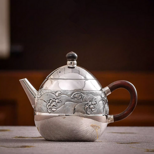 Handmade Pure Silver Teapot Cheng Feng Po Lang 170ml