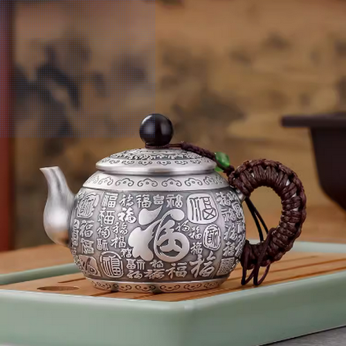 Handmade Pure Silver Teapot Bai Fu 248ml