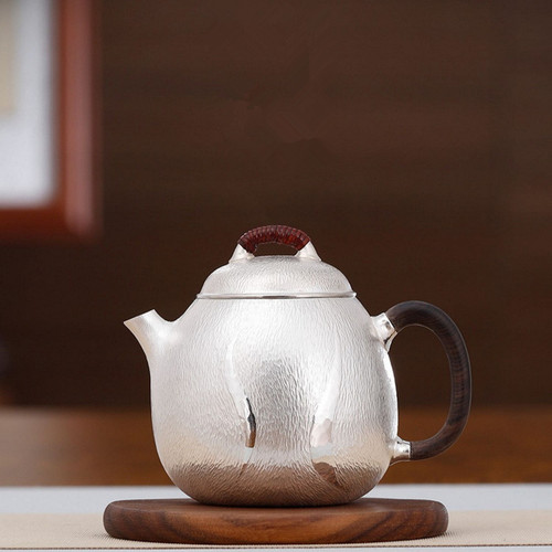 Handmade Pure Silver Teapot Jin Shang Tian Hua 158ml