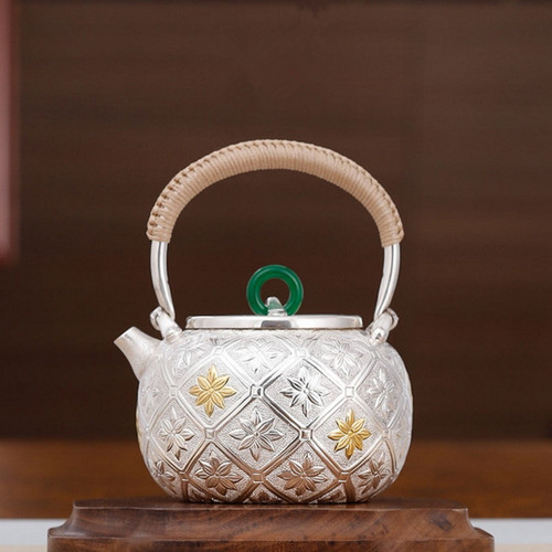 Handmade Pure Silver Teapot Jin Yu Man Tang 288ml