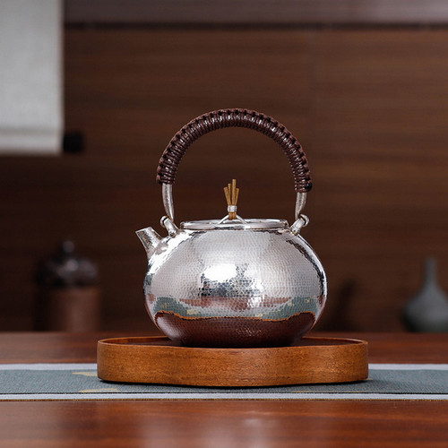 Handmade Pure Silver Kettle Hong Pu 1000ml