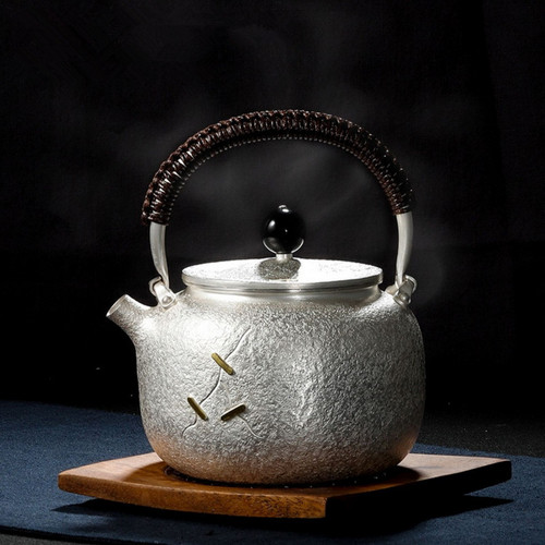 Handmade Pure Silver Kettle Ya Su Bu Ding 650ml