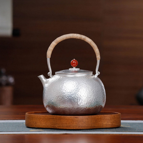 Handmade Pure Silver Kettle Hong Ru 900ml