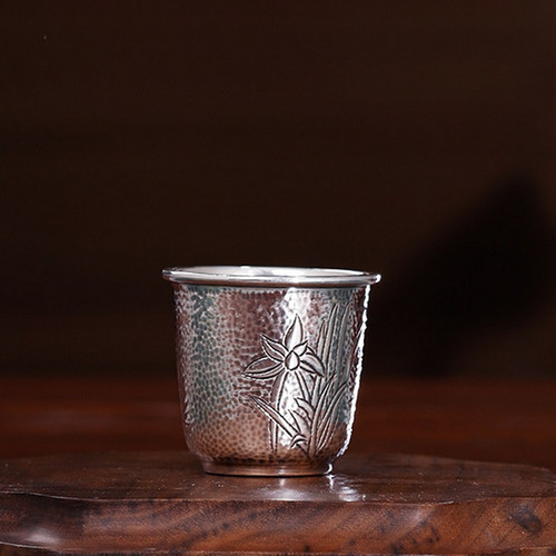 Handmade Pure Silver Teacup Orchid 45ml