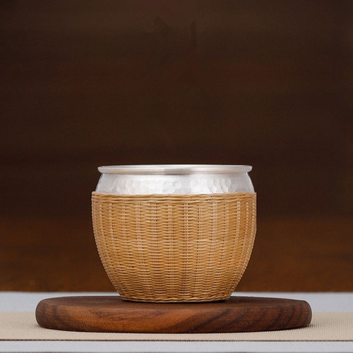 Handmade Pure Silver Teacup Zhu Si Luo Han 87ml