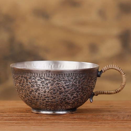 Handmade Pure Silver Teacup Chang Kou 68ml