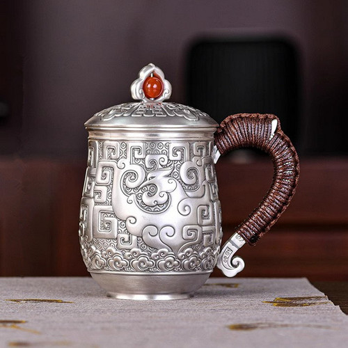 Handmade Pure Silver Tea Mug 187ml