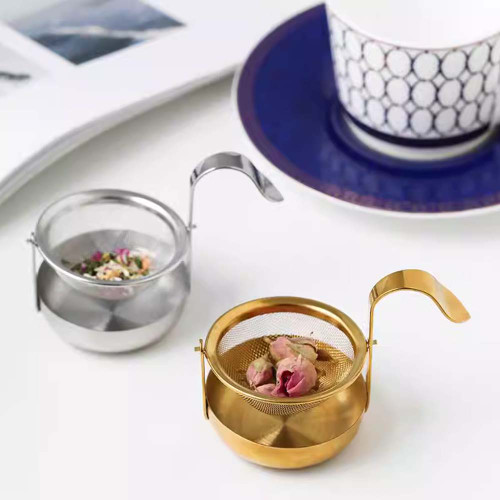 Rotatable Dripless Stainless Steel Swivel Tea Strainer on Stand