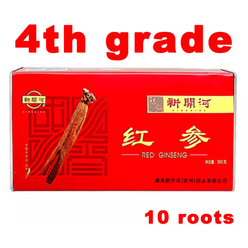 XINKAIHE Brand 6 Years Old Red Ginseng 4th Grade 10 Roots 100g