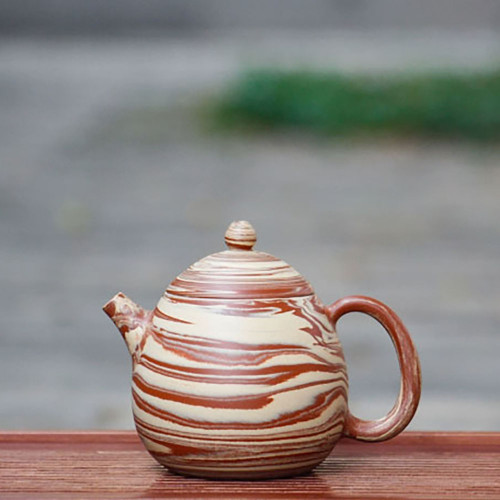 Handmade Yunnan Jian Shui Marbled Egg-shaped Pottery Teapot 130ml Handmade Yunnan Jian Shui Marbled Egg-shaped Pottery Teapot 130ml
