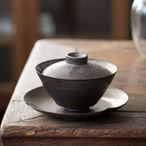 Golden Glazed Thin-Ceramic Douli Gaiwan 150ml