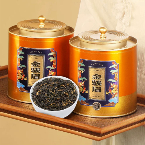 Wu Hu Brand Nong Xiang Jin Jun Mei Golden Eyebrow Wuyi Black Tea 250g*2 Tin