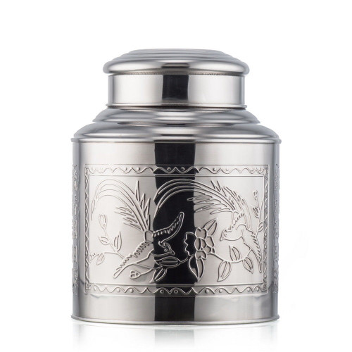 Medium Stainless Steel Canister Caddy Loose Tea Container With Double Lid 1000ml