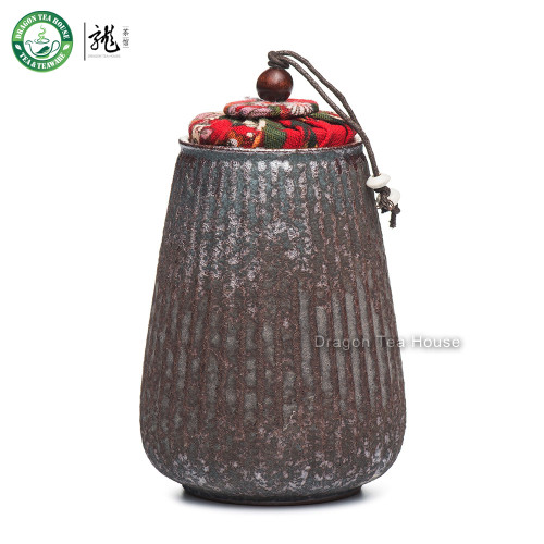 Handmade Melon Shapped Ancient Style Wood Fired Ceremic Tea Caddy 270ml