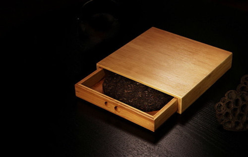 Bamboo Pu'er Tea Cake Storage Box & Loose Tea Inspection Breaking Tray 25x24CM