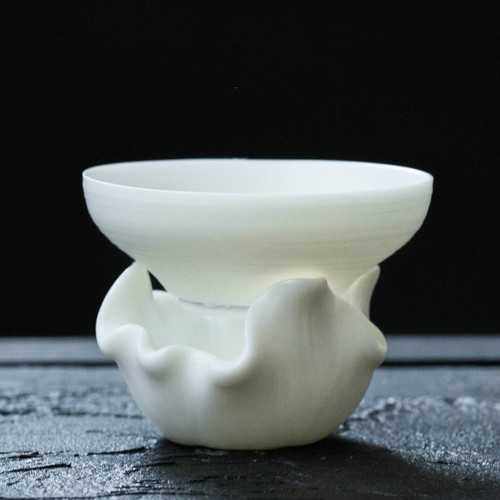 Sheep Fat Jade White Porcelain Gongfu Tea Strainer