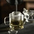 Square Heat Resistant Chinese Clear Glass Teapot 300ml
