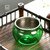 Tin Cover Glass Cha Xi Gongfu Tea Ceremony Water Bowl for Teacups 450ml